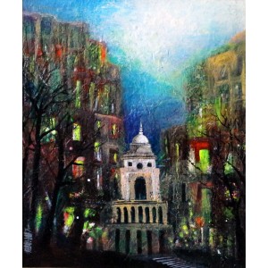 Anwar Haq, 15 x 18 Inch, Oil on Canvas, Cityscape Painting, AC-ANH-002